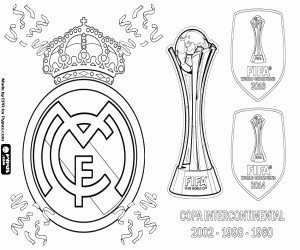 Coloriage Real Madrid, quintuple champion du monde