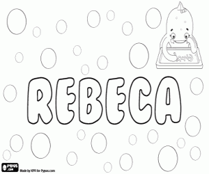 Coloriage Rebeca, nom en diverses langues