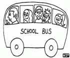 Autobus scolaire avec des passagers