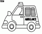 Ambulance, une vue latérale du véhicule