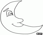 La lune à face profil