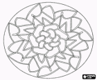 Mandala en forme de fleur dans un cercle