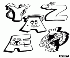 Lettres Y, Z et d'autres avec des dessins amusants