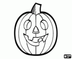 Jack O'Lantern ou Citrouille-lanterne, typique de la fête avec une monstrueux face à être éclairée avec une bougie