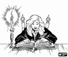 Hermione Granger, amie de Harry, de lire un livre à l'école à la chandelle