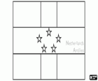 Drapeau de les Antilles néerlandaises. Le drapeau a six étoiles, une pour chaque île qui appartient à l'État autonome au sein du Royaume des pays-bas