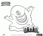 B.O.B o BOB, une masse gélatineuse bleue indestructible avec le logo du film