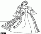 La princesse avec sa belle robe pour la danse et de sa couronne sur la tête