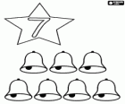 Nombre 7 l'intérieur d'une étoile à sept cloches