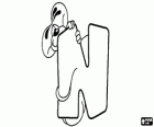 Lettre N avec l'espiègle petit souris