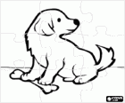 Puzzle de chiot avec un os