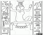 Puzzle d'Égypte antique -  Pierre égyptien gravée de la représentation d'une déesse avec des inscriptions ou des hiéroglyphes