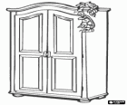 Armoire garde-robe moulé de style ancien ou rustique