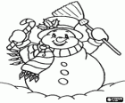 Bonhomme de neige joyeux et très élégant en Noël 