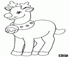Renne de Noël avec un collier avec grelot