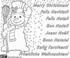 Carte de voeux de Noël avec bonhomme de neige