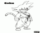 Goku ou Son Goku, un enfant expert en arts martiaux avec de la queue et force surhumaine