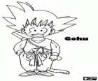 Goku, un brave garçon guerrier Saiyan prêt à trouver des Dragon Balls