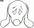 Masque de chien triste aux longues oreilles