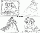Cartes pour invitation de fête d'anniversaire avec des dessins de princesses