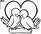 Deux oiseaux à l'amour comme un symbole du mariage