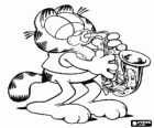 Garfield le chat qui joue de la trompette