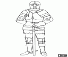 Guerrier medieval en armure et épée