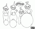 Tous les Teletubbies jouant avec des boules