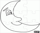 Puzzle de la lune à face profil
