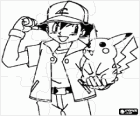 Puzzle de Pokemon - Ash, formateur de pokémon, avec son premier Pokémon Pikachu