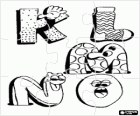 Puzzle de Lettres K, L, M, N et O avec des dessins amusants