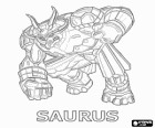 Saurus est un Bakugan triceratops humanoïde
