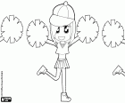 Une majorette avec pompons ou une pom-pom girl pendant le spectacle
