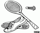 L'équipement de base pour la pratique de badminton: chaussures de badminton, raquette et le volant