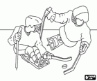 Hockey sur luge est un sport pour les athlètes ayant un handicap physique, est un handisport