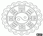 Mandala avec le symbole Yin-Yang, le yin et le yang