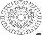 Mandala circulaire avec étoile ou soleil