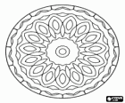 Mandala dans un cercle avec les pétales d'une fleur