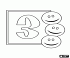 Numéro 3 avec trois smiley