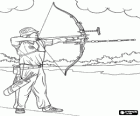 Concurrence de tir à l'arc, archer prêt à tirer