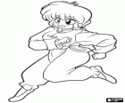 Ranma Saotome dans sa forme féminine est le personnage principal de l'anime Ranma