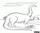 Apatosaurus ou Brontosaurus scrutant l'horizon avec son long cou