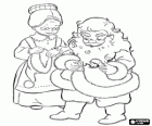 Père Noël ou Santa Claus et son épouse Mme Claus
