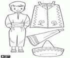Poupée de paper pour vestir avec des costumes traditionnels du Mexique