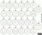 Lettres majuscules dans les boules de Noël