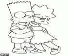 Lisa et Bart embrassé comme de bons frères. Les Simpson