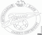 Emblème de FC Zenit Saint-Pétersbourg, FK Zenit St. Petersburg, club de football de Russie. Futbolni Klub Zenit Sankt-Peterburg, nom originel russe transcrit