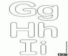 Lettres G, H et I de l'alphabet à bulles