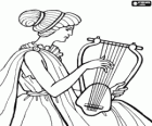 Femme jouant de la lyre pendant la période de l'antiquité classique de la Grèce