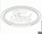 Logo de Ford. Marque de voiture américaine des États-Unis